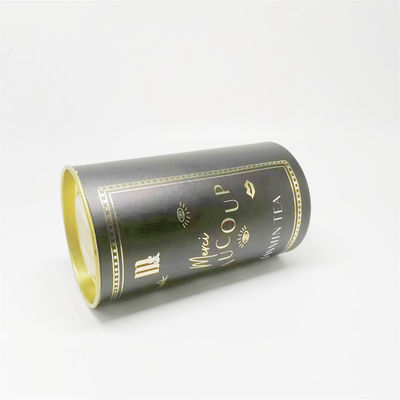 Custom Logo Food Grade Laundry Beads Cylinder Coffee Tea Kraft Paper Tube With Metal Lids
