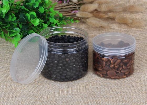 480ml Thick Transparnt PET Food Plastic Packaging Cylinder Cans OEM