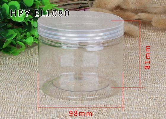 480ml Thick Transparnt PET Food Plastic Packaging Cylinder Cans OEM