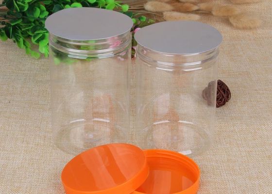 Damp - Proof Clear Pet Jars Cylinder Packaging Tube 760ml Hot Foil Stamping