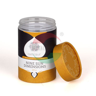 Printing Clear Plastic Skin Care Paper Composite Cans Plastic Cylinder Jar