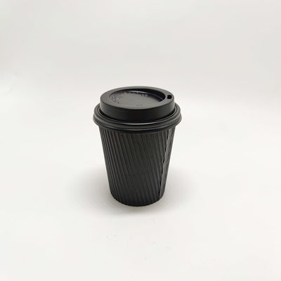 Disposable Recycled Double Wall Paper Coffee Cup With Lids Custom Logo Printed