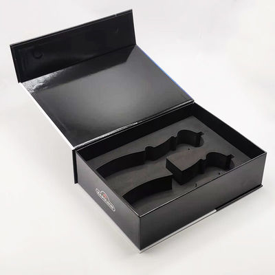 Book Shaped Rigid Paper Box Packaging Magnetic Gift Boxes With EVA Foam Insert