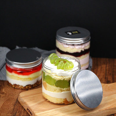 Logo Printing Cake Container Different Capacity Plastic Can with Aluminum Cap for Cake
