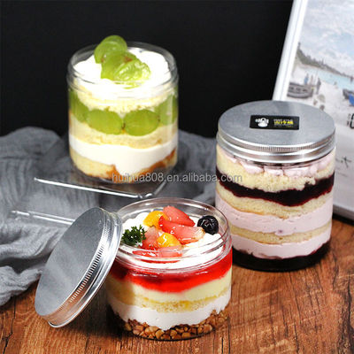 Logo Printing Cake Container Different Capacity Plastic Can with Aluminum Cap for Cake