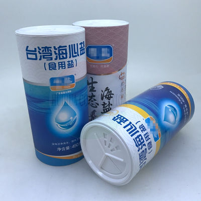 OEM Customized Round Cylinder Paper Tube Paper Packaging Jar with Rotating Switch Open Lids Shake Top For Power Suger Salt