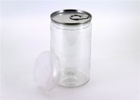 Blue Plastic Cap Clear Plastic Cylinder Aluminium Easy Open Can Packaging 700ml