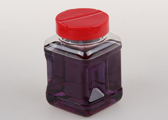 Spice Square Shape Clear PET Plastic Jars Small Transparent Food Grade Canister