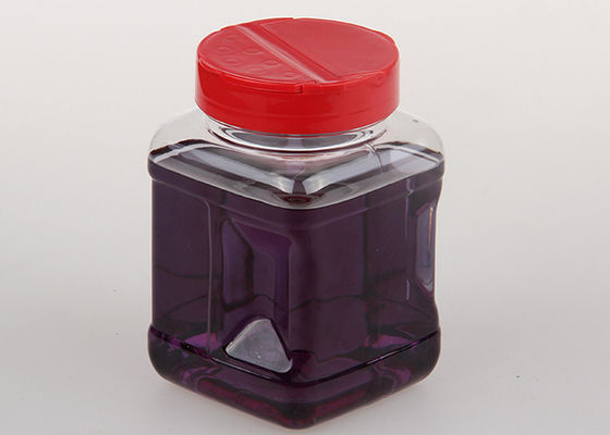 PET Plastic Spice Jar for Pepper Powder Transparent PET Seasoning Bottle with Shaker Lids for Salt Herbs
