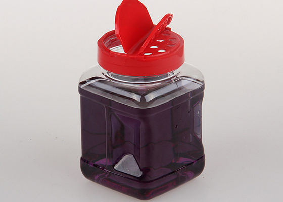 Spice Square Shape Clear PET Plastic Jars Small Transparent Food Grade Canister