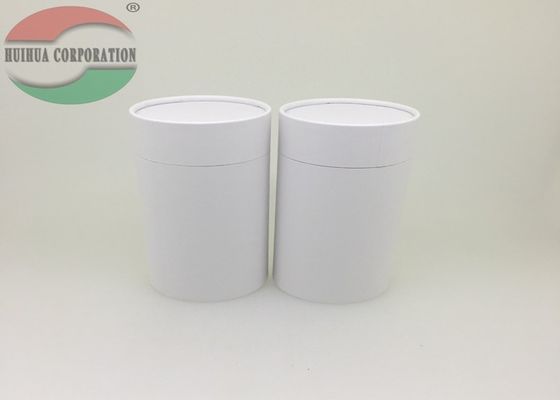White Round Paper Box for Coffee , Cardboard Tube Packaging With Paper Lid