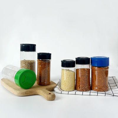Food Grade Clear Plastic Can with Twist Lids Butterfly Open Lids for Seasoning Spice Salt Sugar