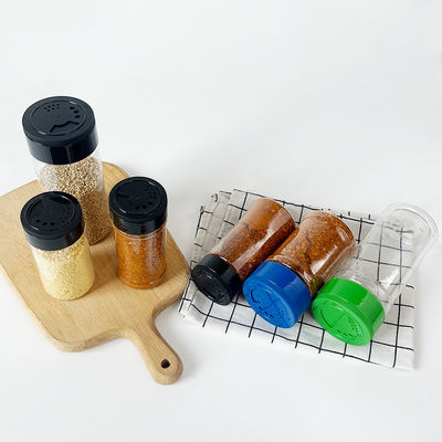 Food Grade Clear Plastic Can with Twist Lids Butterfly Open Lids for Seasoning Spice Salt Sugar