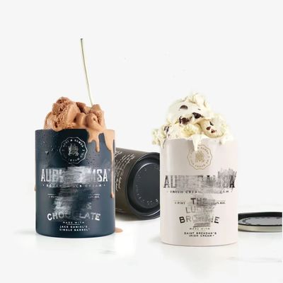 Food Grade Inner Aluminum Foil Ice Cream Cylinder Paper Can With Metal Lids