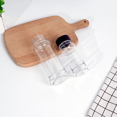 Customized Samples Spice Pepper and OEM Branding Shaker Lid Jar for Clear Plastic Cylinder 200ml Shaker Lid Bottle