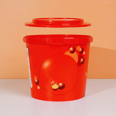 1L Plastic Bucket Handle Food Grade Bulk Decorative Christmas Gift Toy Package Mold Labeling for Ice Cream Biscuit Chocolate