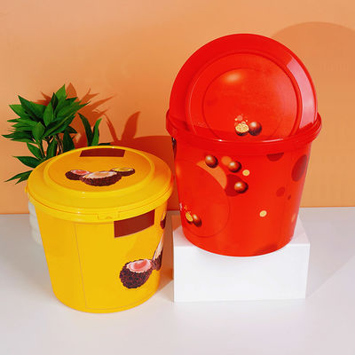 1L Plastic Bucket Handle Food Grade Bulk Decorative Christmas Gift Toy Package Mold Labeling for Ice Cream Biscuit Chocolate