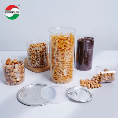Food Grade White PET Cylinder Jar Screw Cap Factory Direct Plastic Bottle For Candy Oatmeal Snacks Dried Fruit Empty