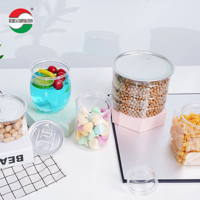 Food Grade White PET Cylinder Jar Screw Cap Factory Direct Plastic Bottle For Candy Oatmeal Snacks Dried Fruit Empty