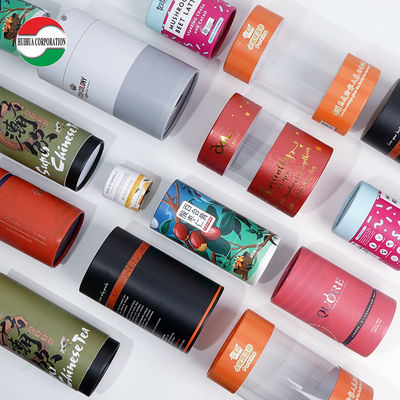 Eco-Friendly Food Grade Cardboard Cylinder Tube Packaging Material for Tea and Lipstick Packaging Custom Craft Design