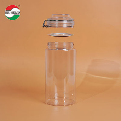 1660ML Recycled Used Transparent Storage Plastic Bottles Clear PET Cans Sealed Jar With Screw Lid for Pet food Coffee