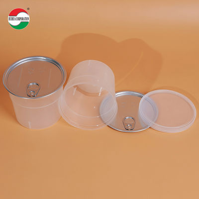 Plastic Bottle Factory Food Grade Clear PP Plastic Bowl High Temperature Resistance with EOE Aluminum Easy Open Lid for Cookie PET Wet Food Plastic Can