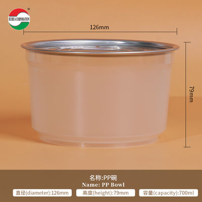 High-temperature Sterilization Heat Resistance and Freezen Container PP Material Plastic Can PP Bowl with Aluminum Easy Open Lids PE Cap for Pepperpaste