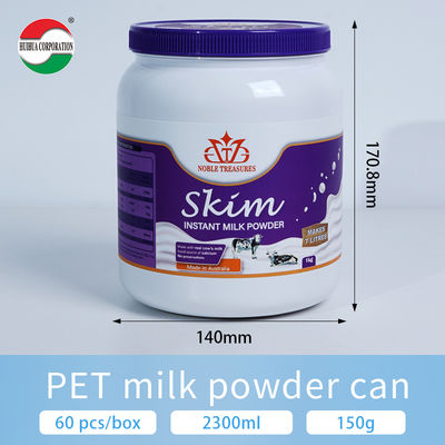 BPA-Free 1000ml/2000ml PET Plastic Bottle with Screw Top for Milk Powder and Supplements