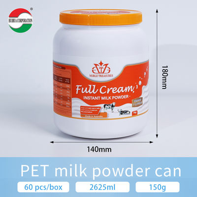 BPA-Free 1000ml/2000ml PET Plastic Bottle with Screw Top for Milk Powder and Supplements