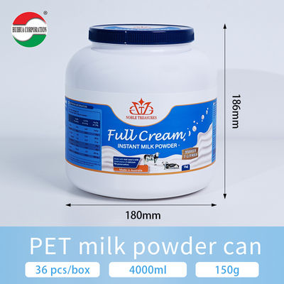 BPA-Free 1000ml/2000ml PET Plastic Bottle with Screw Top for Milk Powder and Supplements