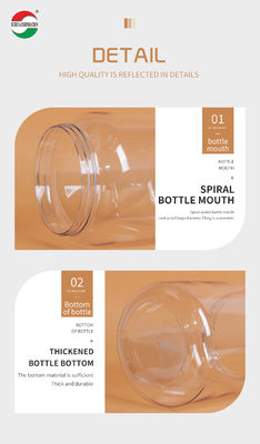 2625ML PET Bottle Clear Plastic Cylinder Jars For Food Screw Cover Lid Milk Powder