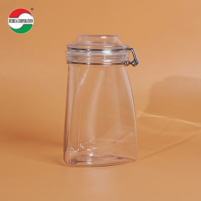 Good Airtight OEM Customized Big Capacity PET Plastic Jar PET Can with Seal Ring Screw Top 1000ml 1200ml 1400ml 1600ml Food Grade
