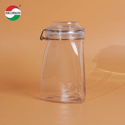 1080ML PET Clear PET Plastic Bottle Cylinder Sealed Jars For Food Cover Lid Storage Solution