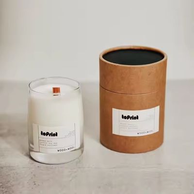 Recycled Eco Friendly Customized White Cardboard Paper Tube for Crafts Gifts Candle Packaging Cylinder Box