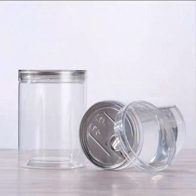 500ml 700ml 800ml 1000ml  85*115 85*120 85*130 Transparent Clear PET Can Plastic Jar Top Screw Cap for Nuts  Pistachio