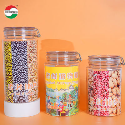 Low MOQ Good Airtight 1000ml 1500ml 1800ml PET Jar Plastic Can for Storage