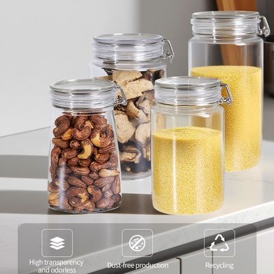 Low MOQ Good Airtight 1000ml 1500ml 1800ml PET Jar Plastic Can for Storage