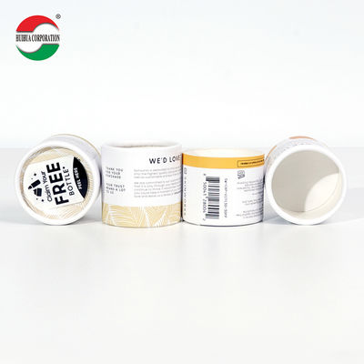 Custom Eco Friendly Biodegradable White Cardboard Paper Tube with OEM Size CMYK UV Gold Stamping Printing Paper Tube for Capsules