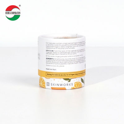 Custom Eco Friendly Biodegradable White Cardboard Paper Tube with OEM Size CMYK UV Gold Stamping Printing Paper Tube for Capsules