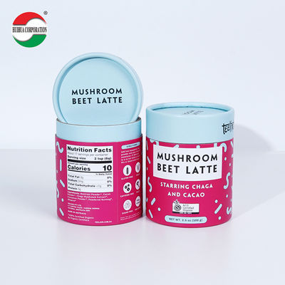 Custom Design Food Grade Tea Container Packaging Recyclable Material Luxury Candy Round Gift Boxes Kraft Paper Tube Cylinder With Seal Metal Lid Aluminum