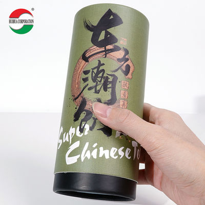 Food Grade Cylinder Cardboard Tea Paper Packaging Cans Round Paper Tube Canister For Tea Packaging