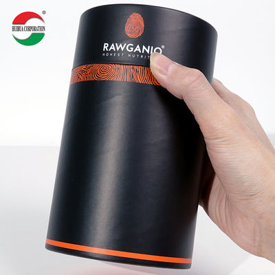 Custom Size Matte Kraft Paper Black Round Cylinder Coffee Tube Packaging With Aluminum Foil