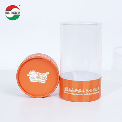 OEM Customized UV Gold Stamping Printing Cardboard Paper Tube Can Packaging with Clear PVC Window for Gift Toy Doll