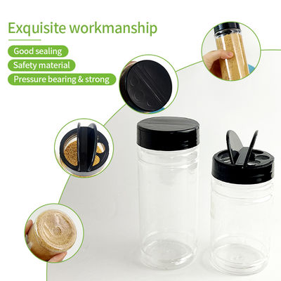 Good Quality Transparent Clear PET Plastic Can PET Jar with Butterfly Opening Lids for Spice Seasoning Salt Monosodium Glutamate