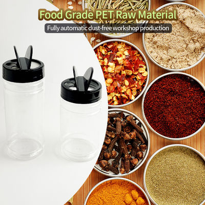 Good Quality Transparent Clear PET Plastic Can PET Jar with Butterfly Opening Lids for Spice Seasoning Salt Monosodium Glutamate