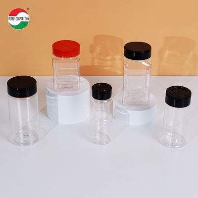 PET Plastic Spice Jar with PP Flip Lid Salt Pepper Seasoning Container for Kitchen Storage