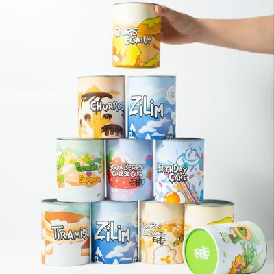 Ice Cream Paper Squeeze Tube Ice Cream Packaging Food Paper Tube With Tin Lid Ice Cream Paper Tube