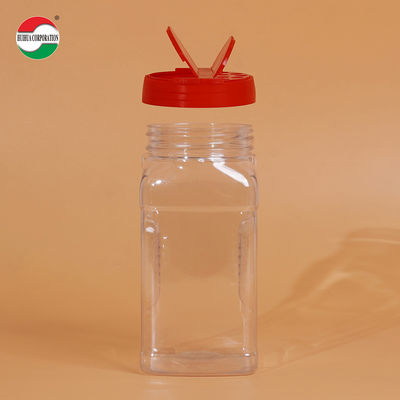 425ML Wholesale Sample Provided Plastic Spice Jars Bottles Containers With Red Black Lid Perfect For Storing Spice And Powders