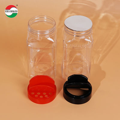 425ML Wholesale Sample Provided Plastic Spice Jars Bottles Containers With Red Black Lid Perfect For Storing Spice And Powders