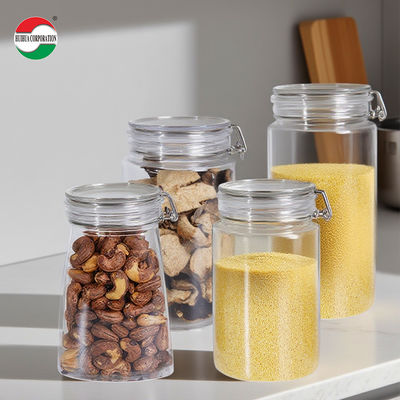 High Capacity 1080ml 1280ml 1400ml 1660ml PET Plastic Jar Bottle Clear Sealed Aluminum Lid Airtight for Mushroom Pistachio Nut